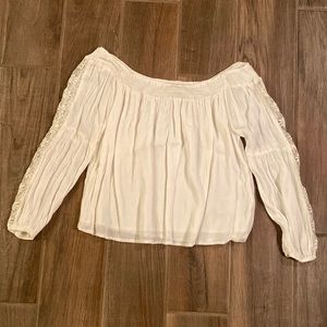 Hollister Off White Off Shoulder Top